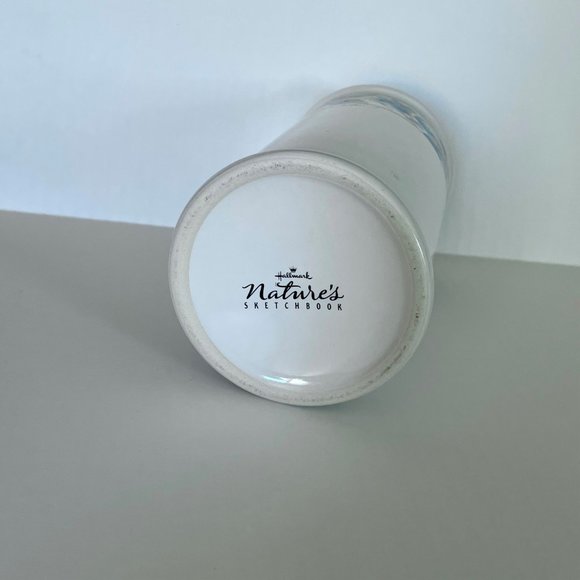 Marjolein Bastin Hallmark Nature's Sketchbook Ceramic Vase Blue Floral and Bee - Picture 3 of 6